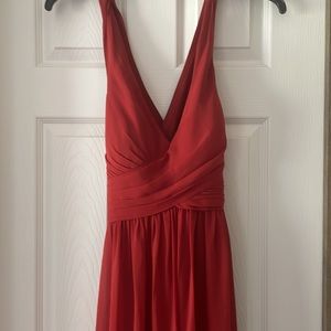 Burnt orange bridesmaids dress